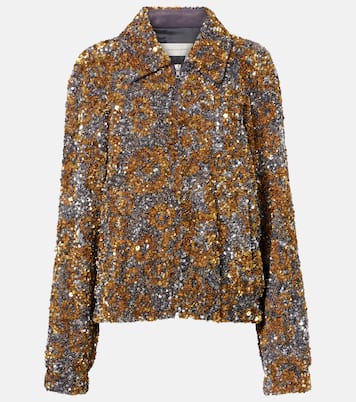 Giacca blouson con paillettes | Dries Van Noten