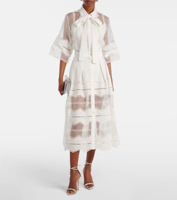 Midirock aus Baumwolle mit Organza | Elie Saab