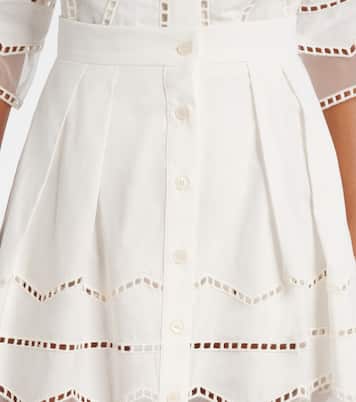 Midirock aus Baumwolle mit Organza | Elie Saab