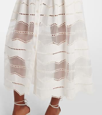 Midirock aus Baumwolle mit Organza | Elie Saab