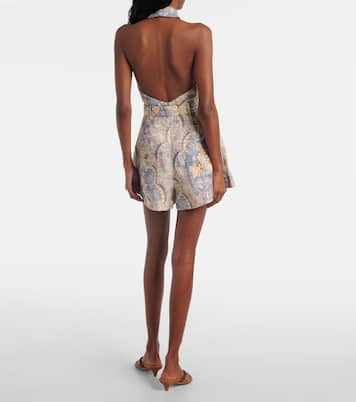Combi-short Daylight imprimée en lin | Zimmermann