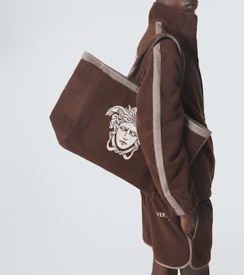 Medusa cotton-terry jacquard tote bag | Versace