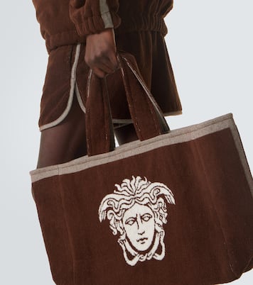 Medusa cotton-terry jacquard tote bag | Versace