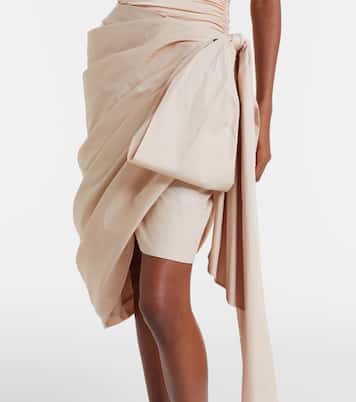 Bow-detail cotton poplin midi skirt | Chloé