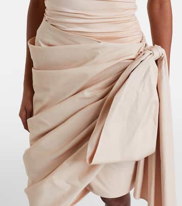 Bow-detail cotton poplin midi skirt | Chloé