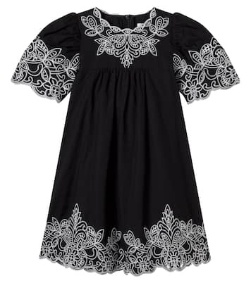 Besticktes Kleid aus Baumwolle und Leinen | Petite Amalie  