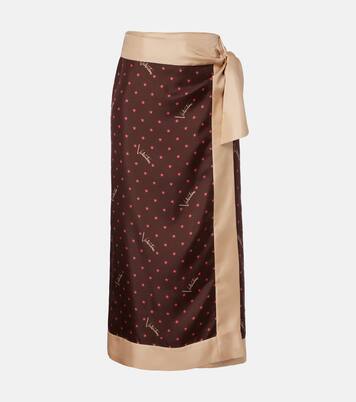 Printed silk twill wrap skirt | Valentino