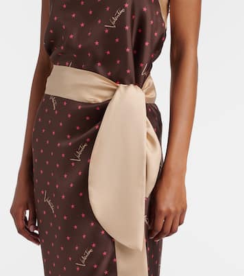Printed silk twill wrap skirt | Valentino
