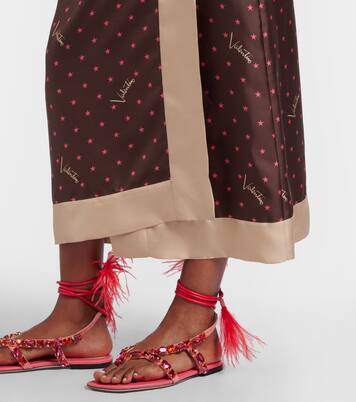 Printed silk twill wrap skirt | Valentino