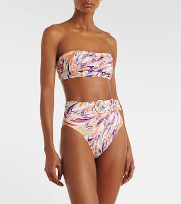Iris printed bandeau bikini top | Alexandra Miro