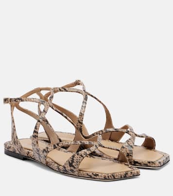 Ayla蛇纹效果皮革凉鞋 | Jimmy Choo