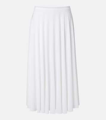 Pleated jersey midi skirt | Norma Kamali