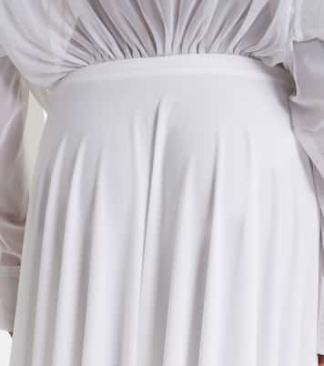 Pleated jersey midi skirt | Norma Kamali