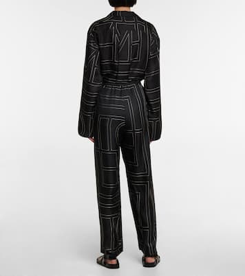 Logo wide-leg silk pants | Toteme