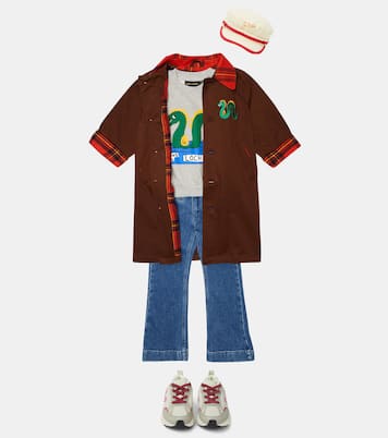 Embroidered motif cotton coat | Mini Rodini