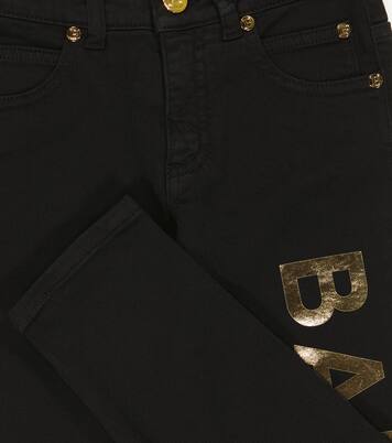 Pantaloni in misto cotone con logo | Balmain Kids