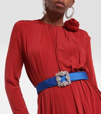 Hangisi crystal-embellished satin belt | Manolo Blahnik