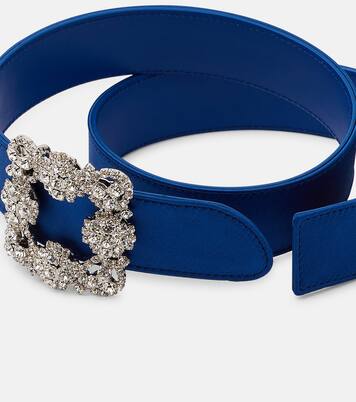 Hangisi crystal-embellished satin belt | Manolo Blahnik