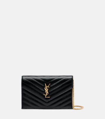 Cassandre matelassé envelope leather wallet on chain | Saint Laurent
