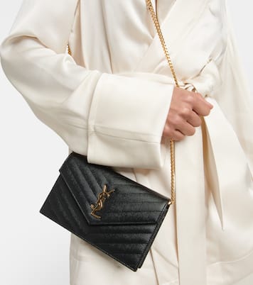 Cassandre matelassé envelope leather wallet on chain | Saint Laurent