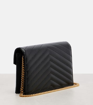 Cassandre matelassé envelope leather wallet on chain | Saint Laurent