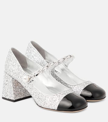 Mary-Jane-Pumps mit Glitter | Miu Miu