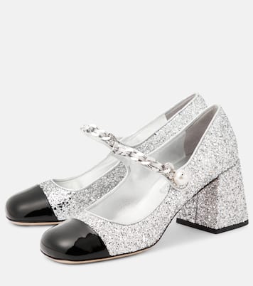 Mary-Jane-Pumps mit Glitter | Miu Miu
