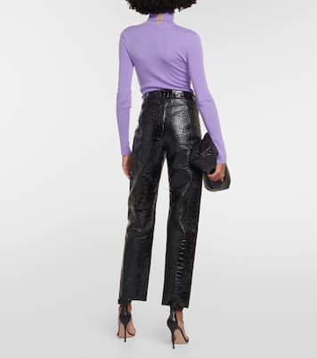 High-Rise Leggings aus Leder | Victoria Beckham