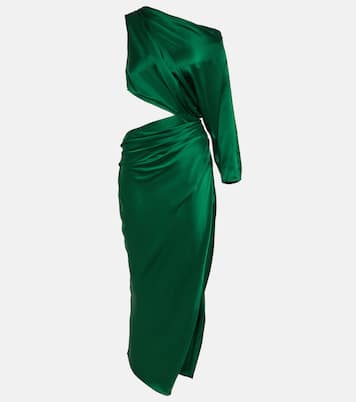 Robe midi asymétrique en satin de soie | The Sei