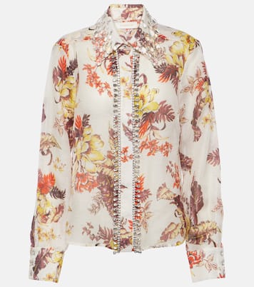 Verzierte Bluse Matchmaker aus Leinen und Seide | Zimmermann