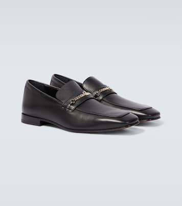 MJ Moc chain-detail leather loafers | Christian Louboutin
