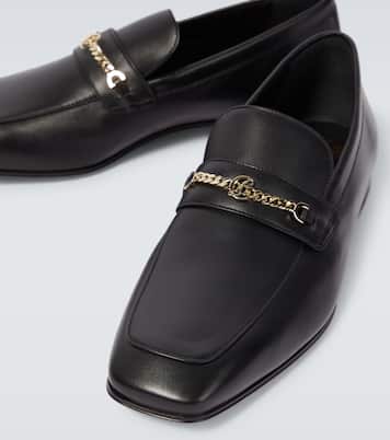 MJ Moc chain-detail leather loafers | Christian Louboutin
