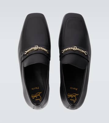 MJ Moc chain-detail leather loafers | Christian Louboutin