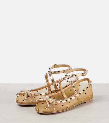 Verzierte Ballerinas Rockstud aus Mesh | Valentino Garavani