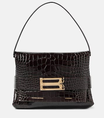 B croc-effect patent leather shoulder bag | Victoria Beckham