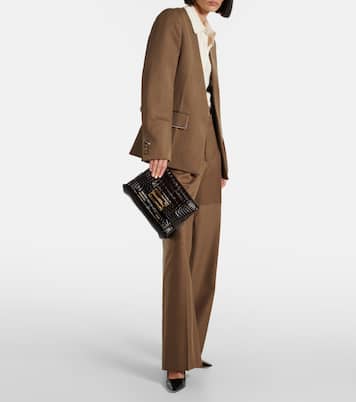 B croc-effect patent leather shoulder bag | Victoria Beckham