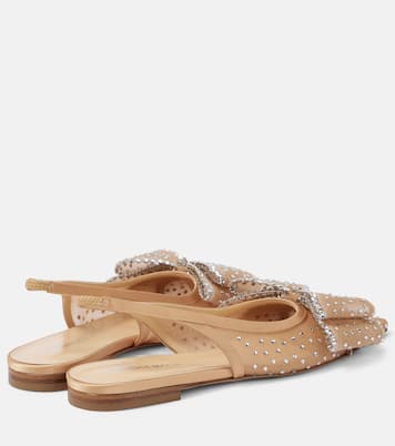 Le Cadeau embellished tulle slingback flats | Mach & Mach