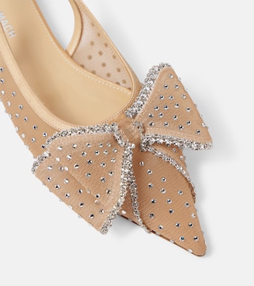 Le Cadeau embellished tulle slingback flats | Mach & Mach