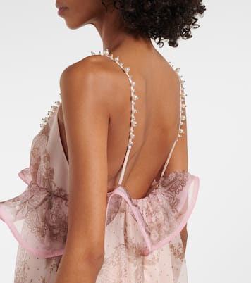 Crush printed ruffled silk organza gown | Zimmermann