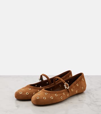 Studded suede Mary Jane flats | Gianvito Rossi