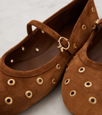 Studded suede Mary Jane flats | Gianvito Rossi