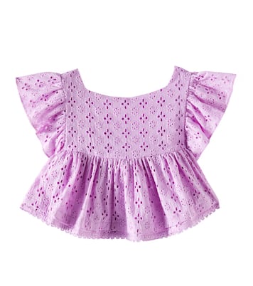 Cycas broderie anglaise cotton top | Poupette St Barth Kids
