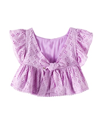 Cycas broderie anglaise cotton top | Poupette St Barth Kids
