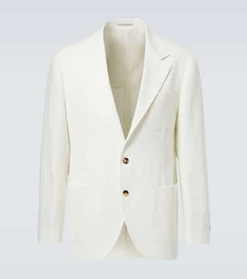 Single-breasted linen blazer | Brunello Cucinelli