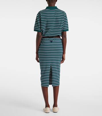 Striped cotton midi skirt | Prada