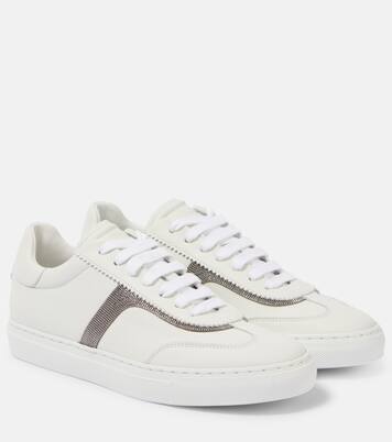 Verzierte Sneakers Monili aus Leder | Brunello Cucinelli