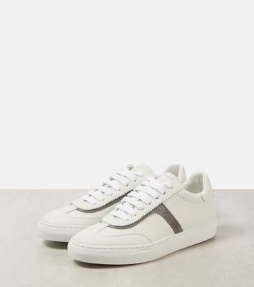 Verzierte Sneakers Monili aus Leder | Brunello Cucinelli