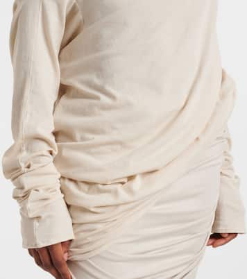 Bound off-shoulder cotton-blend top | Entire Studios