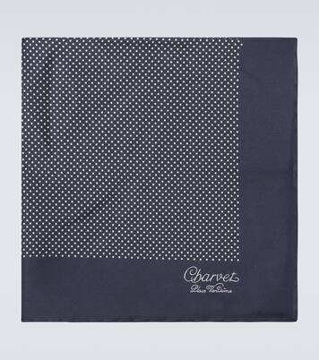 폴카 도트 실크 포켓 스퀘어 | Charvet