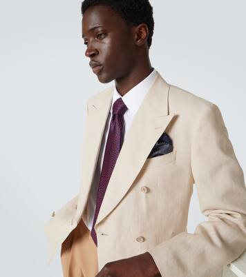 폴카 도트 실크 포켓 스퀘어 | Charvet